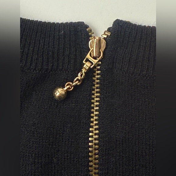 Kate Spade Live Colorfully BLK Knit Cashmere Wool Blend SM. 3/4 SLV Bow on Cuff - Picture 9 of 9